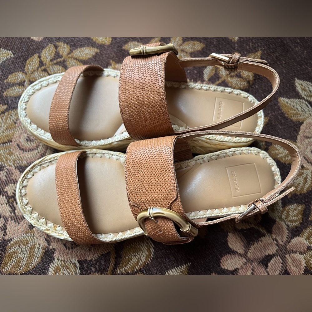 Dolce Vita Tan Leather Wedge Sandals “Chera” style various sizes - Picture 13 of 15